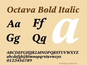 Octava Bold Italic Version 1.000;PS 001.001;hotconv 1.0.38图片样张