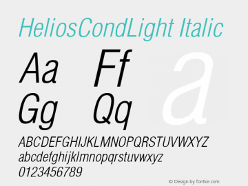 HeliosCondLight Italic OTF 1.0;PS 004.001;Core 116;AOCW 1.0 161图片样张