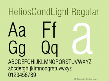 HeliosCondLight Regular OTF 1.0;PS 001.001;Core 116;AOCW 1.0 161 Font Sample