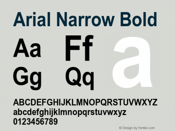 Arial Narrow Bold Version 2.37 Font Sample