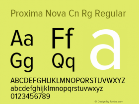 Proxima Nova Cn Rg Regular Version 2.003 Font Sample