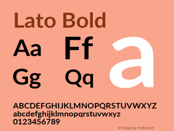 Lato Bold Version 2.007; 2014-02-27 Font Sample