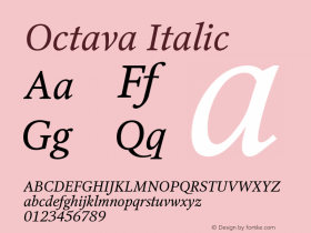 Octava Italic Version 1.000;PS 001.001;hotconv 1.0.38图片样张