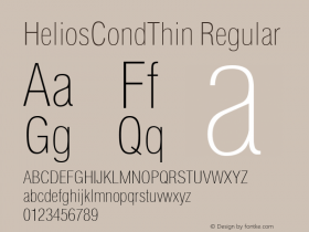 HeliosCondThin Regular OTF 1.0;PS 001.001;Core 116;AOCW 1.0 161 Font Sample