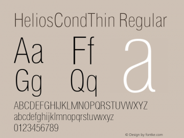 HeliosCondThin Regular OTF 1.0;PS 001.001;Core 116;AOCW 1.0 161 Font Sample