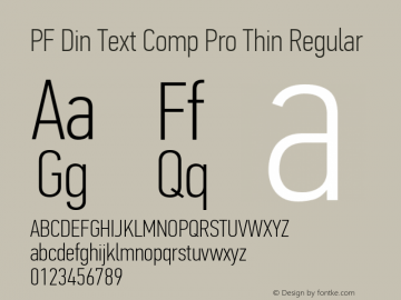 PF Din Text Comp Pro Thin Regular Version 2.005 2005 Font Sample