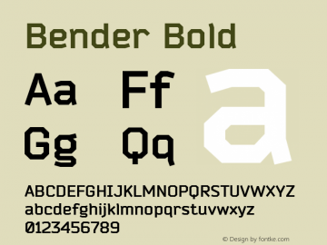 Bender Bold Version 1.000 2009 initial release图片样张