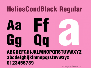 HeliosCondBlack Regular OTF 1.0;PS 004.001;Core 116;AOCW 1.0 161 Font Sample
