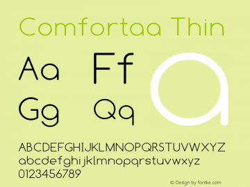 Comfortaa Thin Version 1.00 November 21, 2008, initial release Font Sample