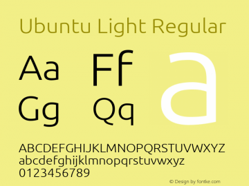 Ubuntu Light Regular Version 0.80 Font Sample