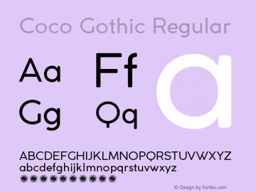 Coco Gothic Regular Version 2.001 Font Sample