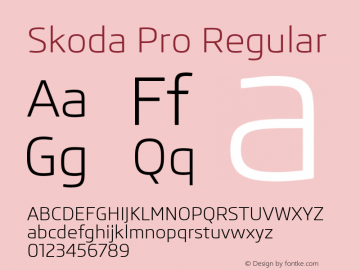 Skoda Pro Regular Final Version 1.001 Autohinted Font Sample