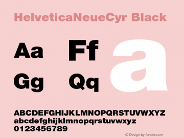 HelveticaNeueCyr Black 001.000图片样张