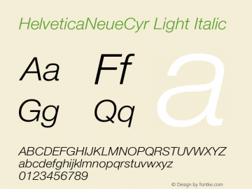 HelveticaNeueCyr Light Italic 001.000图片样张