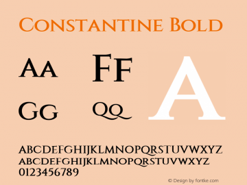 Constantine Bold Version 1.001;PS 001.001;hotconv 1.0.56;makeotf.lib2.0.21325图片样张