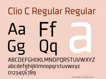 Clio C Regular Regular Version 1.000 2012 initial release Font Sample