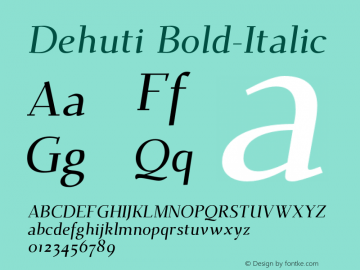 Dehuti Bold-Italic Version 1 Font Sample