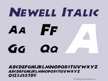 Newell Italic W.S.I. Int'l v1.1 for GSP: 6/20/95图片样张