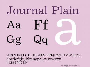 Journal Plain 001.001 Font Sample