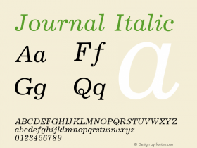 Journal Italic 001.001图片样张