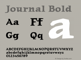 Journal Bold Version 1.00 Font Sample