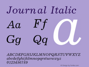 Journal Italic Converted from t:\JRN56___.TF1 by ALLTYPE图片样张