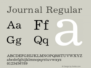 Journal Regular Converted from c:\windows\system\JRN55___.TF1 by ALLTYPE Font Sample