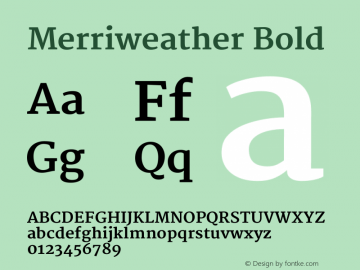 Merriweather Bold Version 1.003图片样张