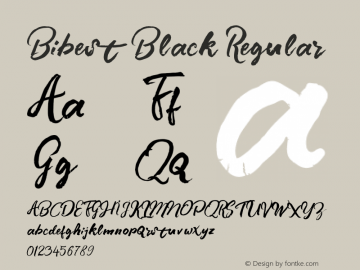 Bibest Black Regular Version 1.000 Font Sample