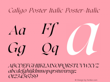 Caligo Poster Italic Poster-Italic Version 1.000图片样张