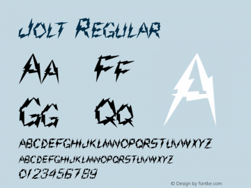 Jolt Regular Print Artist: Sierra On-Line, Inc. Font Sample