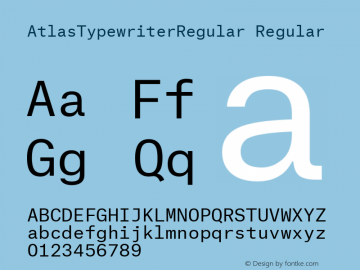 AtlasTypewriterRegular Regular Version 1.001 2012图片样张