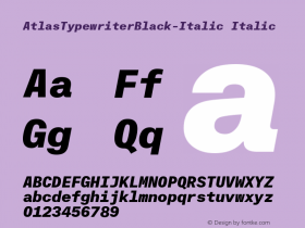 AtlasTypewriterBlack-Italic Italic Version 1.001 2012图片样张