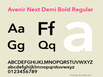 Avenir Next Demi Bold Regular 8.0d2e1图片样张