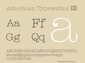 American Typewriter 细体 7.1d1e1 Font Sample