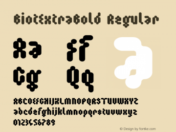BiotExtraBold Regular Macromedia Fontographer 4.1.4 9/6/01图片样张