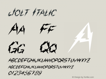 Jolt Italic W.S.I. Int'l v1.1 for GSP: 6/20/95 Font Sample