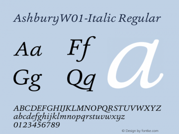 AshburyW01-Italic Regular Version 1.00图片样张
