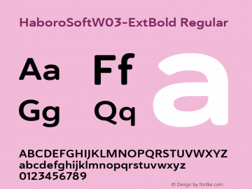HaboroSoftW03-ExtBold Regular Version 1.00 Font Sample