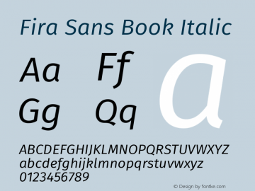 Fira Sans Book Italic Version 4.203图片样张