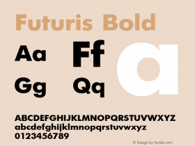 Futuris Bold 001.000 Font Sample