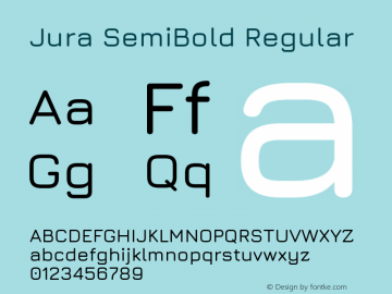 Jura SemiBold Regular Version 3.100 Font Sample