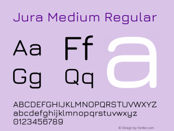 Jura Medium Regular Version 3.100 Font Sample
