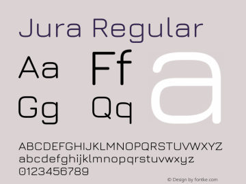 Jura Regular Version 3.100 Font Sample