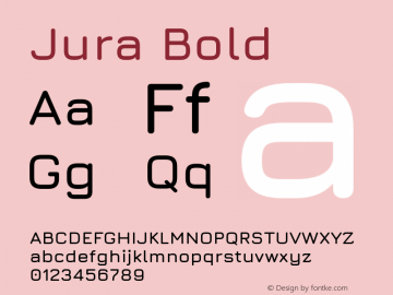 Jura Bold Version 3.100 Font Sample