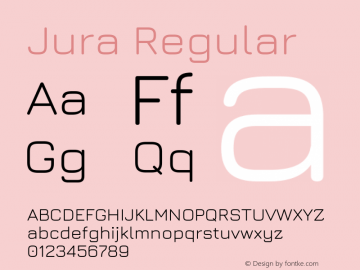 Jura Regular Version 3.100 Font Sample