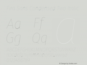 Fira Sans Condensed Two Italic Version 4.203;PS 004.203;hotconv 1.0.88;makeotf.lib2.5.64775图片样张