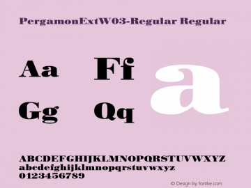 PergamonExtW03-Regular Regular Version 1.00 Font Sample