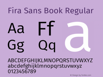 Fira Sans Book Regular Version 4.203图片样张