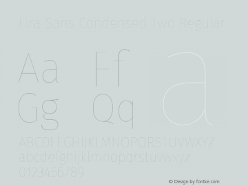 Fira Sans Condensed Two Regular Version 4.203 Font Sample